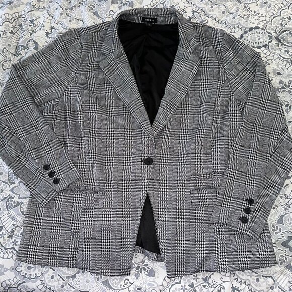 Torrid Gray Black Plaid Blazer Size 3 - Picture 2 of 15